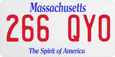 MA license plate 266QY0