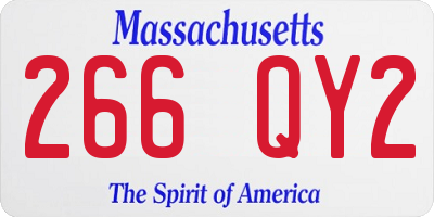 MA license plate 266QY2