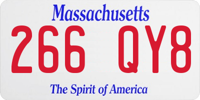 MA license plate 266QY8