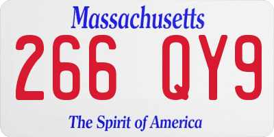 MA license plate 266QY9