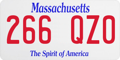 MA license plate 266QZ0