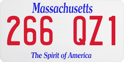 MA license plate 266QZ1