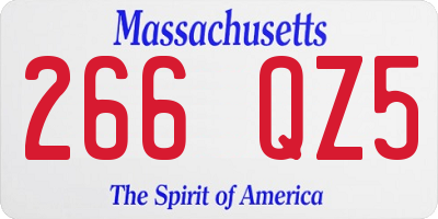 MA license plate 266QZ5