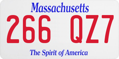MA license plate 266QZ7