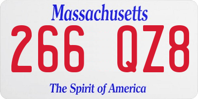 MA license plate 266QZ8