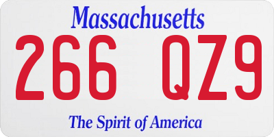 MA license plate 266QZ9