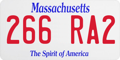 MA license plate 266RA2