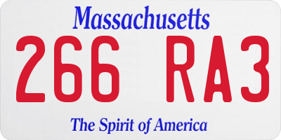 MA license plate 266RA3