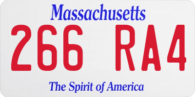 MA license plate 266RA4
