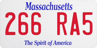 MA license plate 266RA5