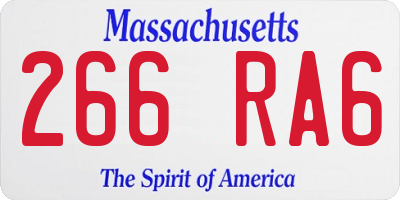 MA license plate 266RA6
