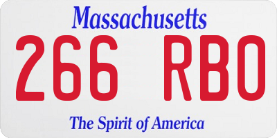MA license plate 266RB0