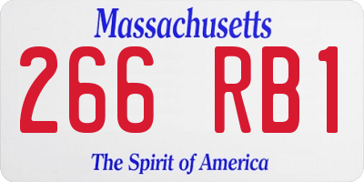 MA license plate 266RB1
