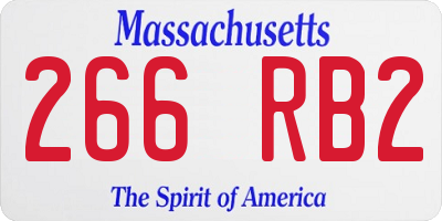 MA license plate 266RB2