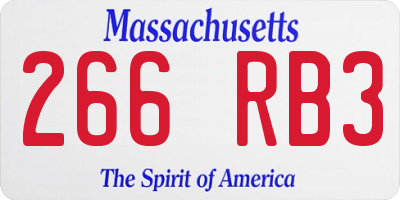 MA license plate 266RB3