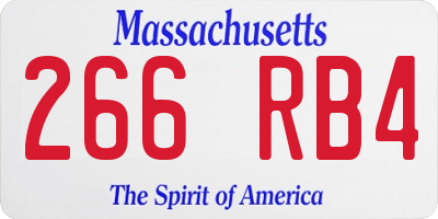 MA license plate 266RB4