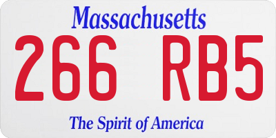 MA license plate 266RB5