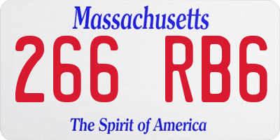 MA license plate 266RB6