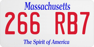 MA license plate 266RB7