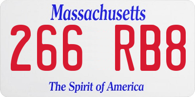 MA license plate 266RB8