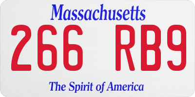 MA license plate 266RB9