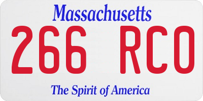 MA license plate 266RC0