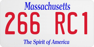 MA license plate 266RC1