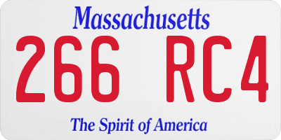 MA license plate 266RC4