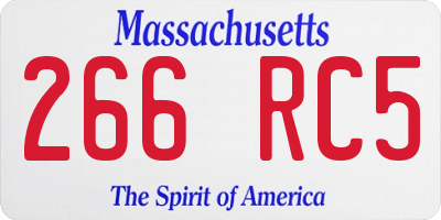 MA license plate 266RC5