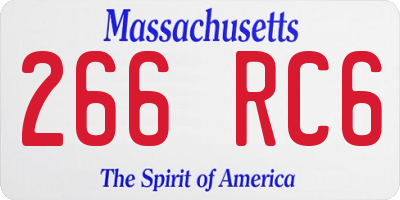 MA license plate 266RC6