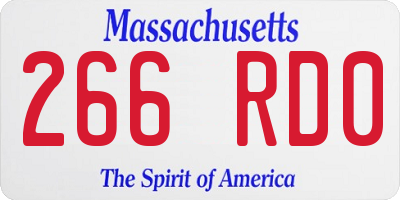 MA license plate 266RD0