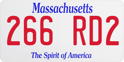 MA license plate 266RD2