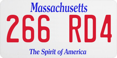 MA license plate 266RD4