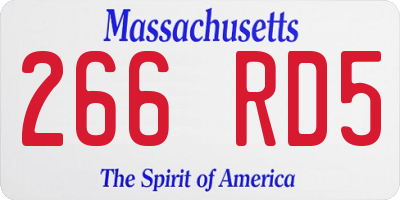 MA license plate 266RD5