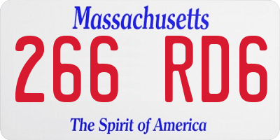 MA license plate 266RD6