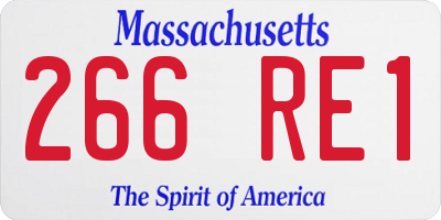 MA license plate 266RE1