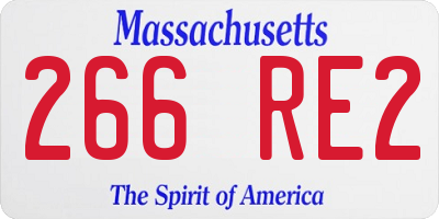 MA license plate 266RE2