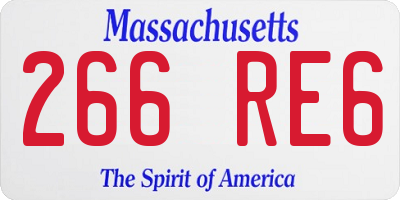 MA license plate 266RE6