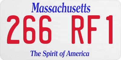 MA license plate 266RF1