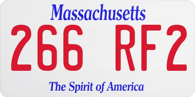 MA license plate 266RF2
