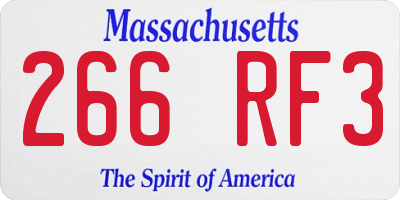 MA license plate 266RF3