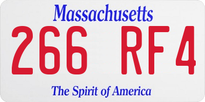 MA license plate 266RF4