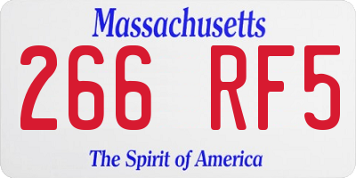 MA license plate 266RF5