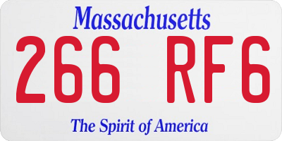 MA license plate 266RF6