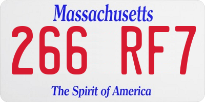 MA license plate 266RF7