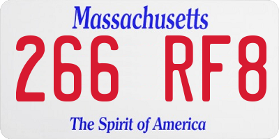 MA license plate 266RF8