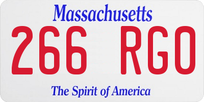 MA license plate 266RG0