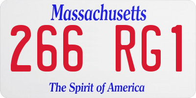 MA license plate 266RG1