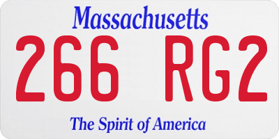 MA license plate 266RG2