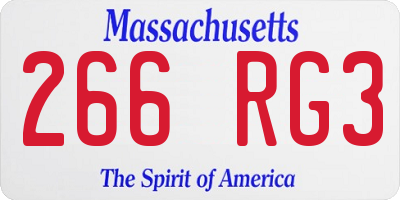 MA license plate 266RG3